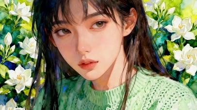 花丛中女孩