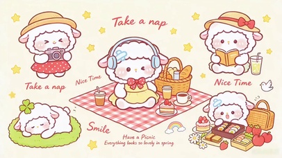  慵懒小羊春日小憩野餐