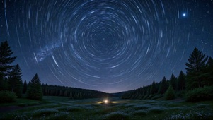 森林星轨夜景