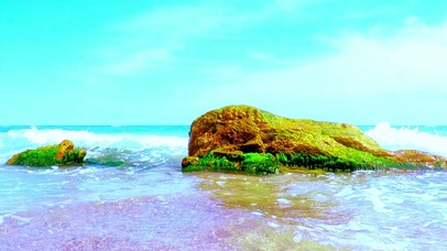 4K治愈海浪礁石