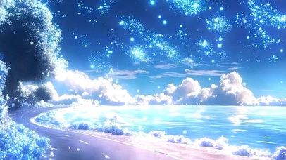 雪景海景带鱼屏