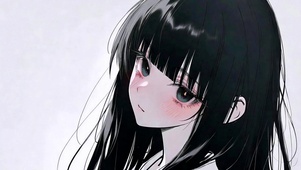 清冷感黑长直少女