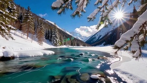 雪山溪谷