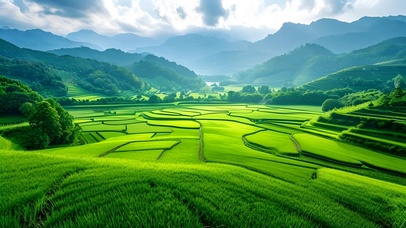 清新绿色护眼田园