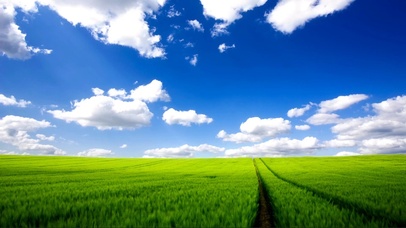 蓝天白云护眼景色