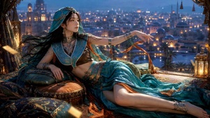 异域风情夜景绝美女神
