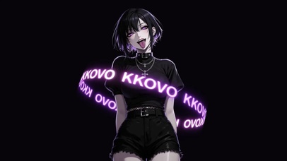 暗黑紫眸少女-文字环绕