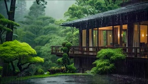 雨天山中木屋
