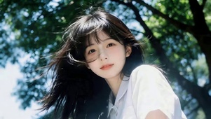 阳光下可爱女孩