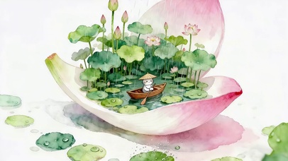 荷花池塘