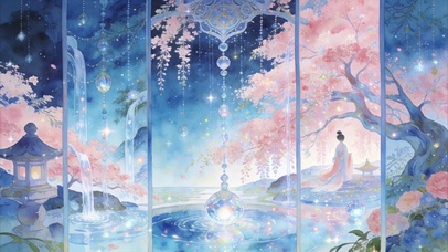 琉璃悬涧，花涧望月寄清欢