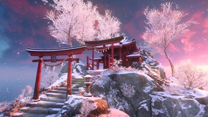 飞崖残雪