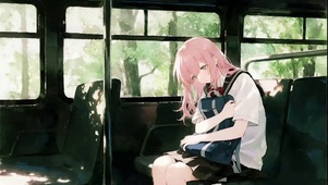 列车上可爱安静的治愈少女
