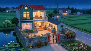 藏在田野里的家