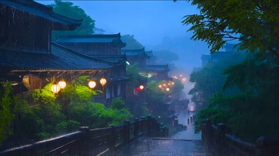 雨夜古镇