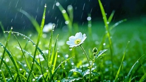 治愈护眼白花小雨4K