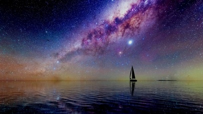 4K星空下的小船