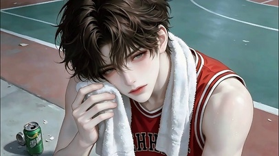 篮球比赛运动后的少年