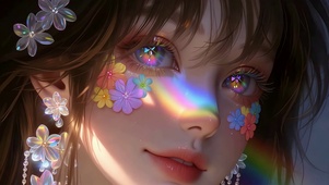 把春天与彩虹，都藏进眼眸里