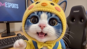 撒娇蓝花猫