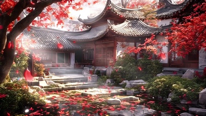 唯美中国风庭院