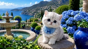 滨海花园可爱小猫咪