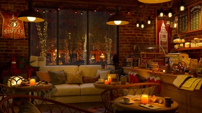 温馨的雨天咖啡屋