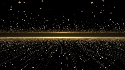 金色粒子线条穿梭