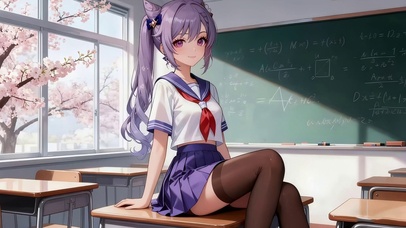 教室里可爱女孩