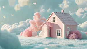 简约小屋带鱼屏