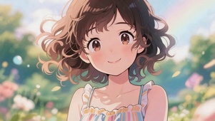 短发动漫插画女孩