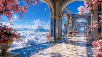云端梦幻樱花长廊