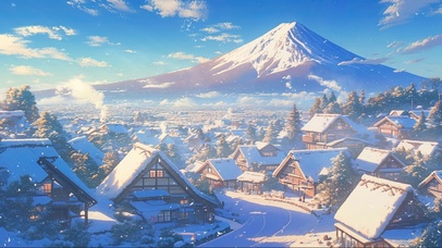冬日富士山下村庄