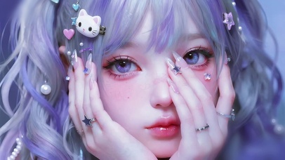 个性遮面少女