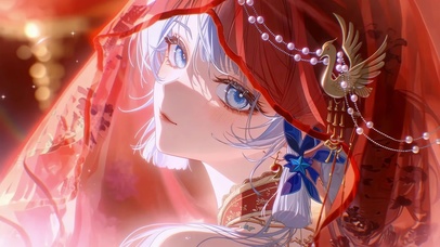 红纱下的凤冠少女神里绫华