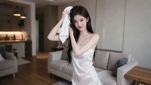 浴巾擦秀发的长发美女4