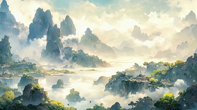 清新绿色山水壁纸