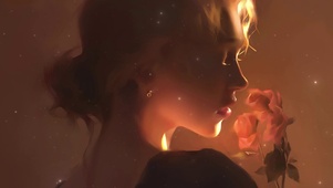 4K玫瑰花女孩