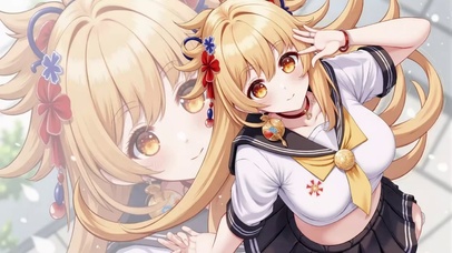 二次元可爱水手服女生