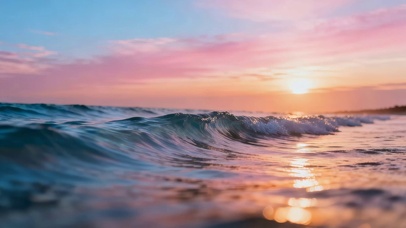 夕阳大海