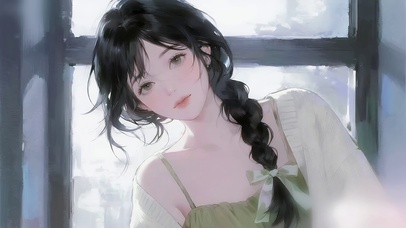 窗边温婉少女