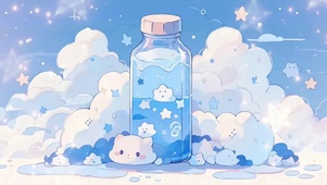 云朵上的许愿瓶