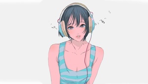 耳机音乐女孩