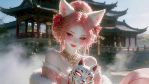 治愈狐狸面具女孩