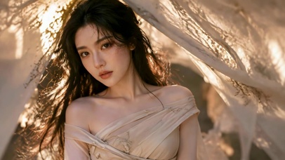 暖光下的清纯氛围感美女