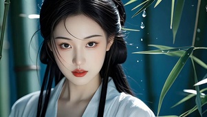 幽静竹林美少女