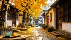 落叶乡村胡同