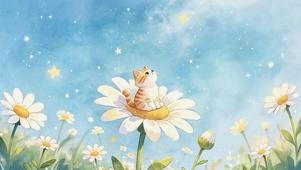 花朵上的猫咪