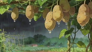 雨天农田树木带鱼屏