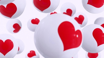 4K 高清 白色掉落爱心球